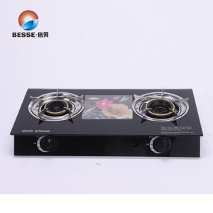 Καλύτερη ποιότητα μετριάζεται γυαλί πίνακα διπλής καυστήρα Desktop υγραερίου